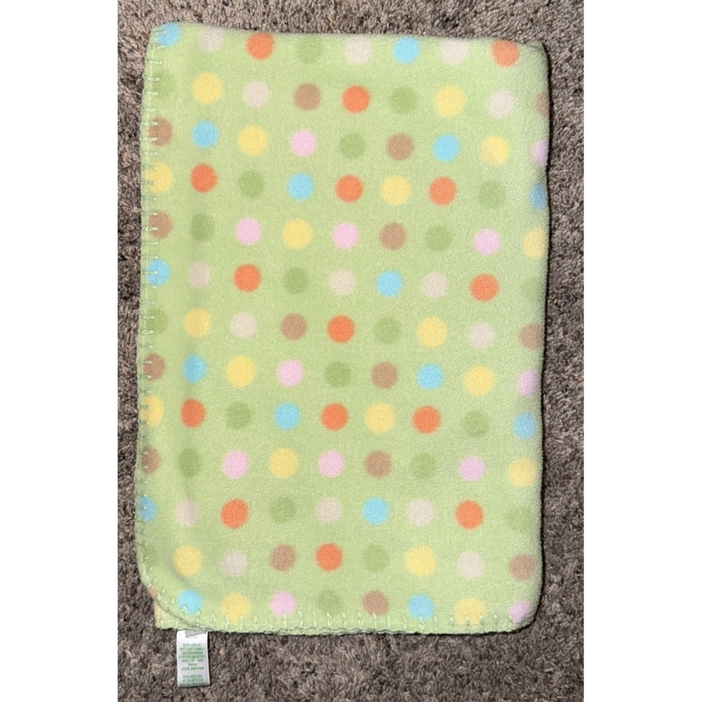 Circo Polka Dots Baby Blanket Fleece Green Brown Yellow Blue Orange